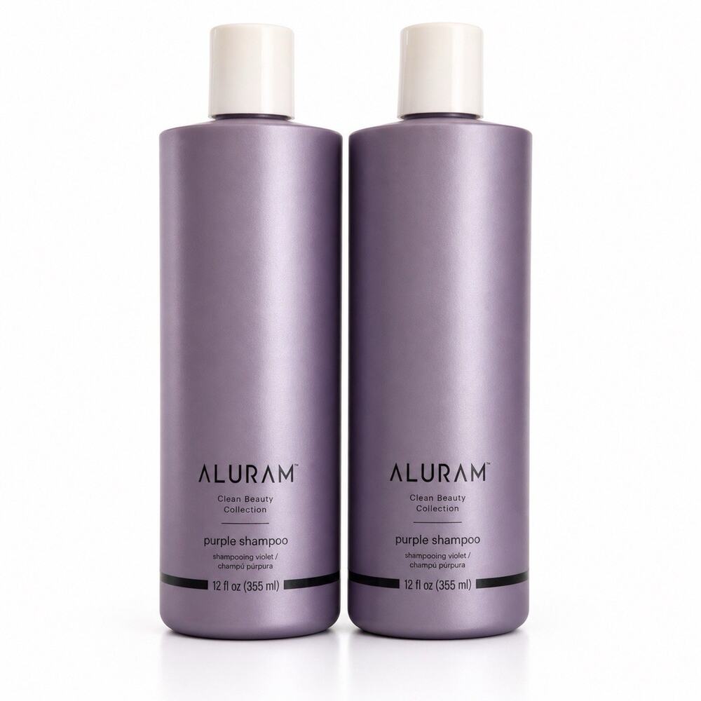 ALURAM Purple Shampoo Duo 12oz Each Clean Beauty Blonde Hair Tone